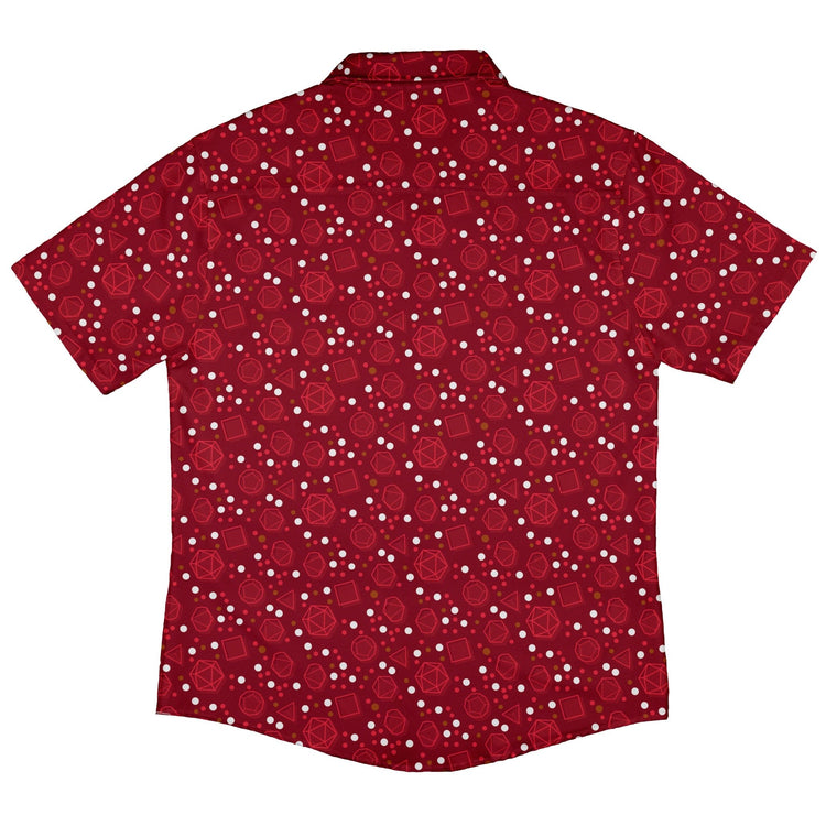 Dnd Red Dice Sets Button Up Shirt - adult sizing - Design by Heather Davenport - dnd & rpg print