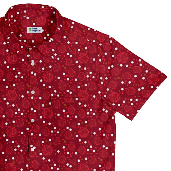 Dnd Red Dice Sets Button Up Shirt - adult sizing - Design by Heather Davenport - dnd & rpg print