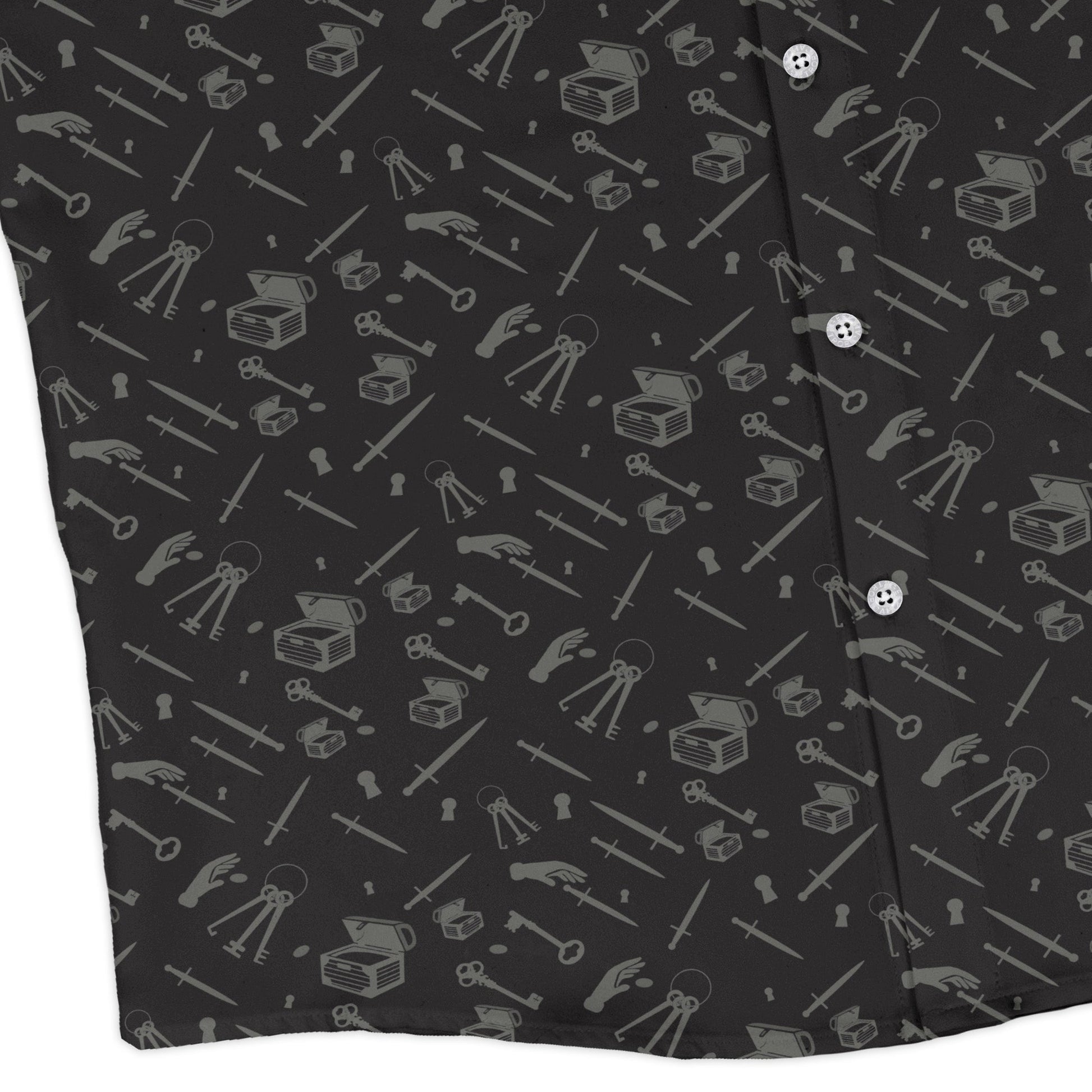 Dnd Rogue Class Long Sleeve Button Up Shirt Geek Nerd adult sizing Design by Heather Davenport dnd & rpg print