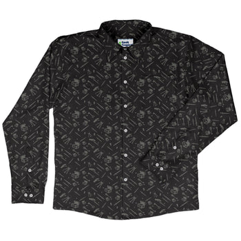 Dnd Rogue Class Long Sleeve Button Up Shirt Geek Nerd adult sizing Design by Heather Davenport dnd & rpg print