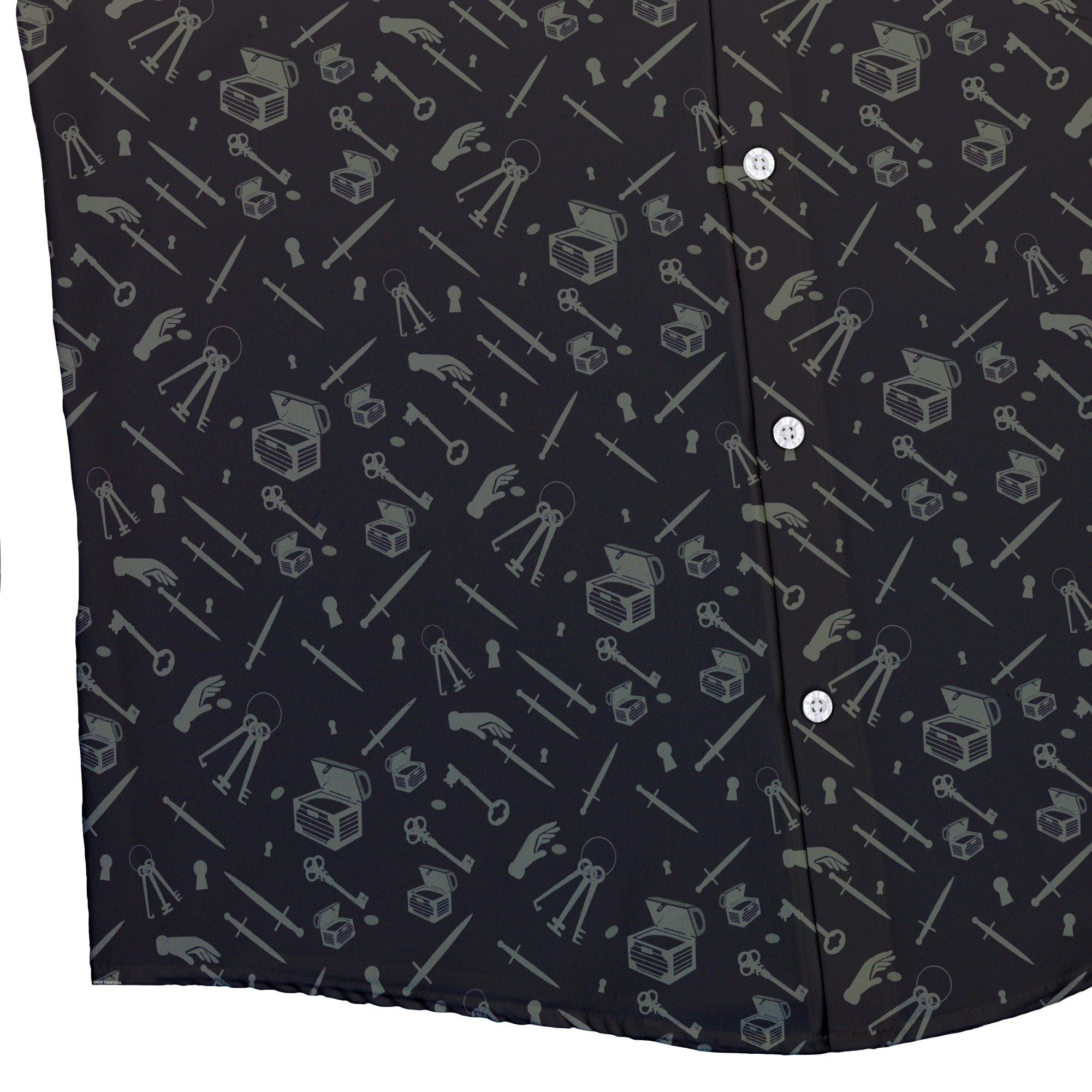 Dnd Rogue Class Button Up Shirt - adult sizing - Design by Heather Davenport - dnd & rpg print