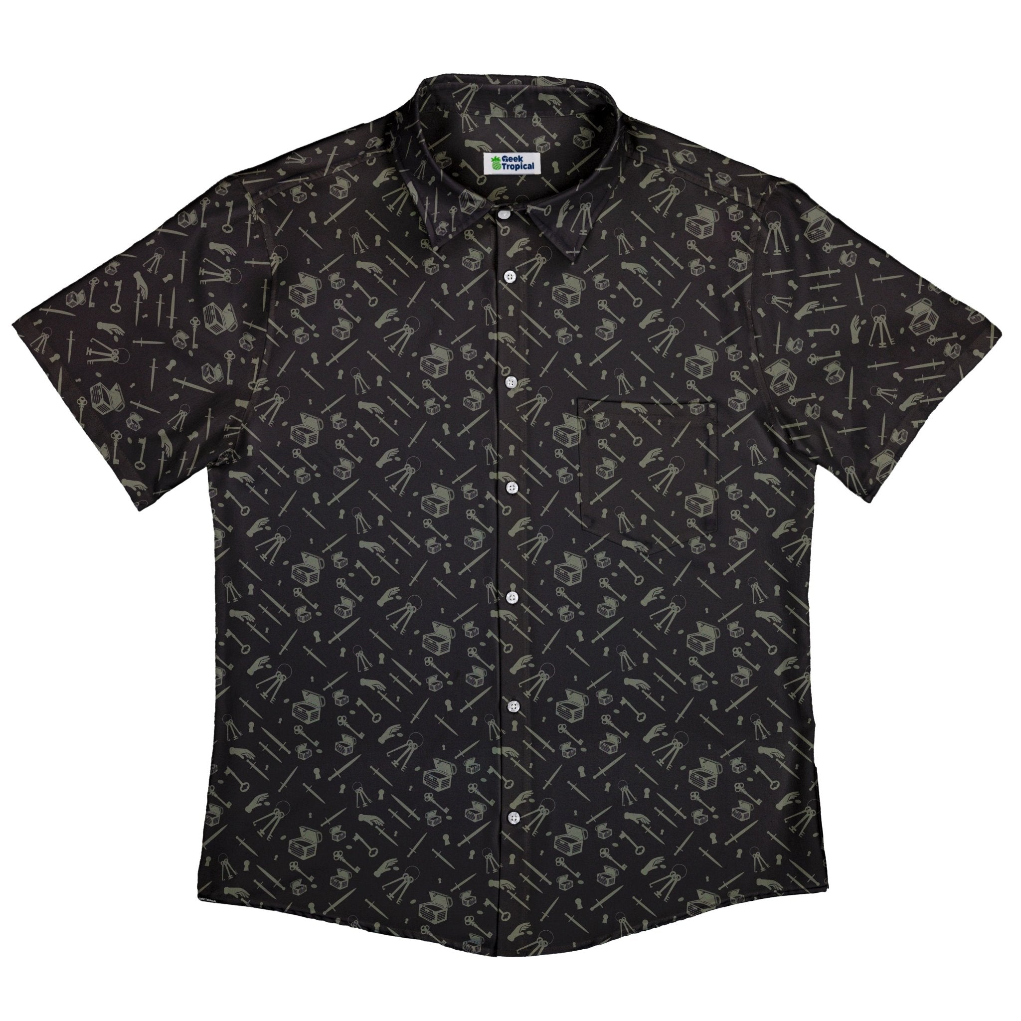 Dnd rogue class button up shirt geek tropical