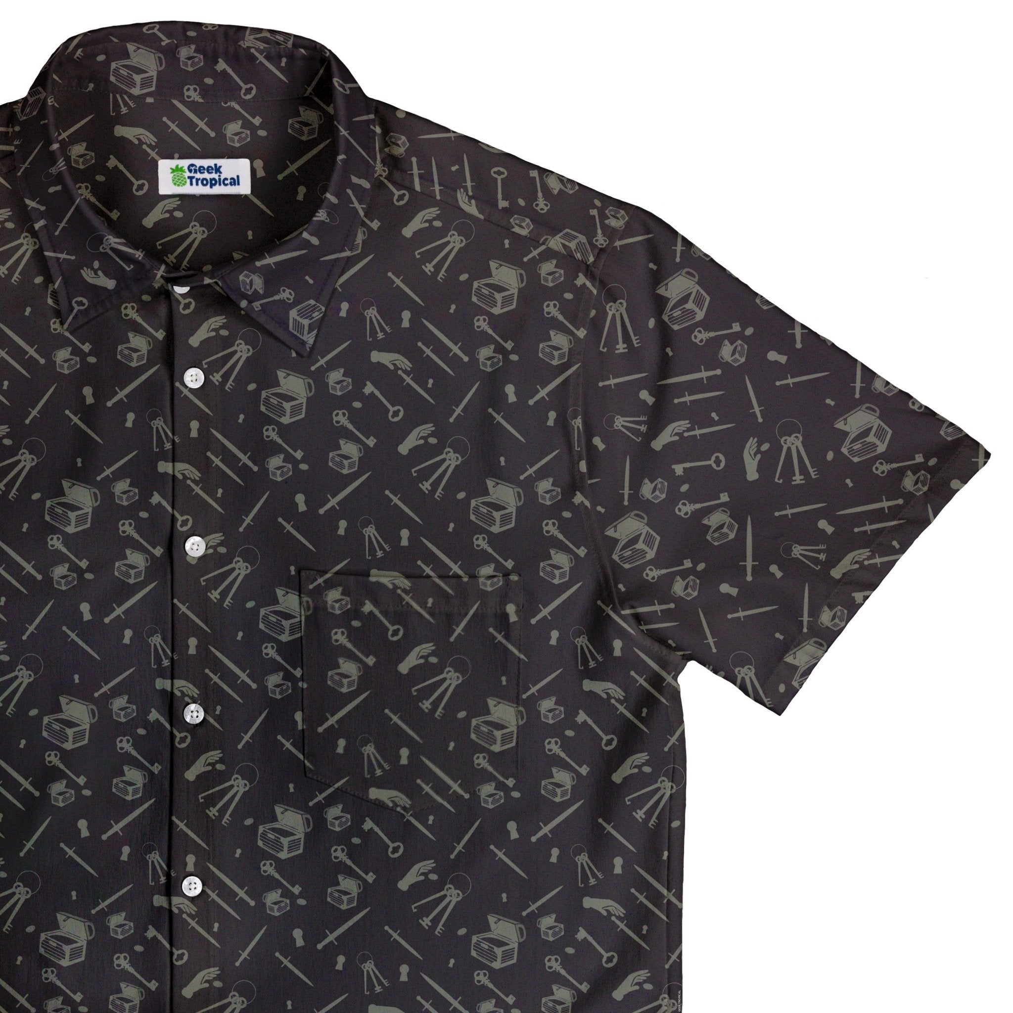 dnd dress shirt Geeksoutfit Magic Cats and DND Night Button Up Pocket Shirt for Sale