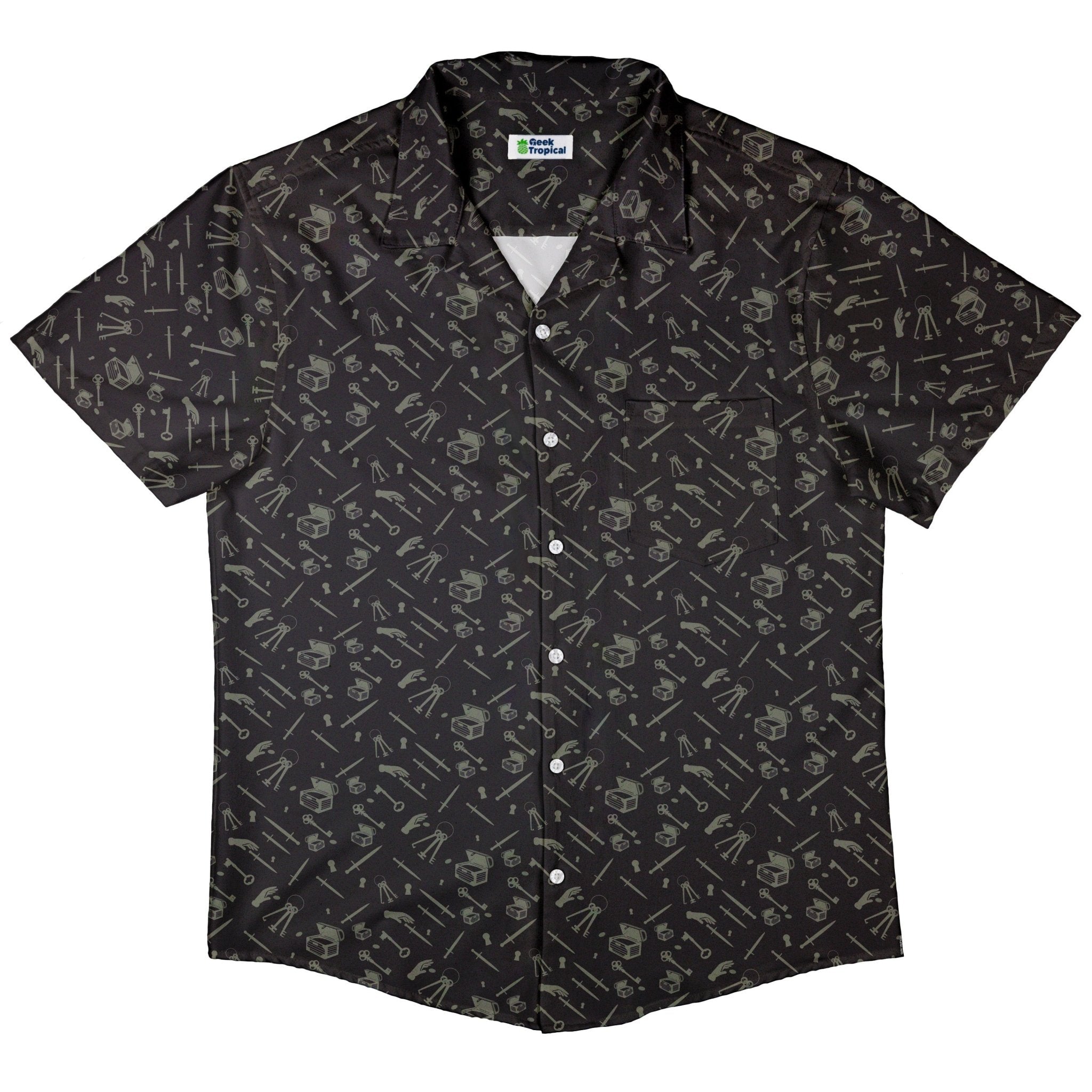 Dnd rogue class button up shirt geek tropical