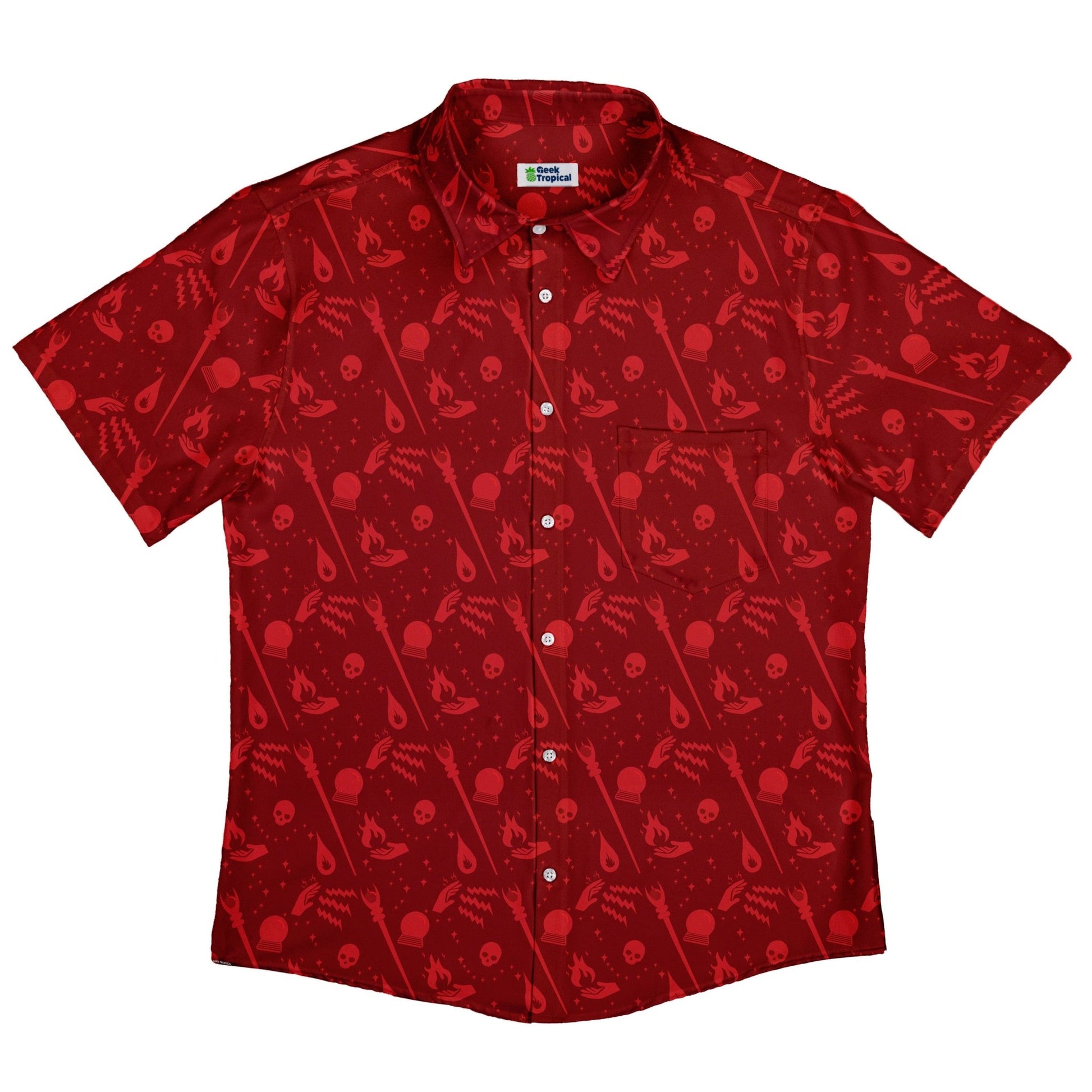 Dnd Sorcerer Class Button Up Shirt - adult sizing - Design by Heather Davenport - dnd & rpg print