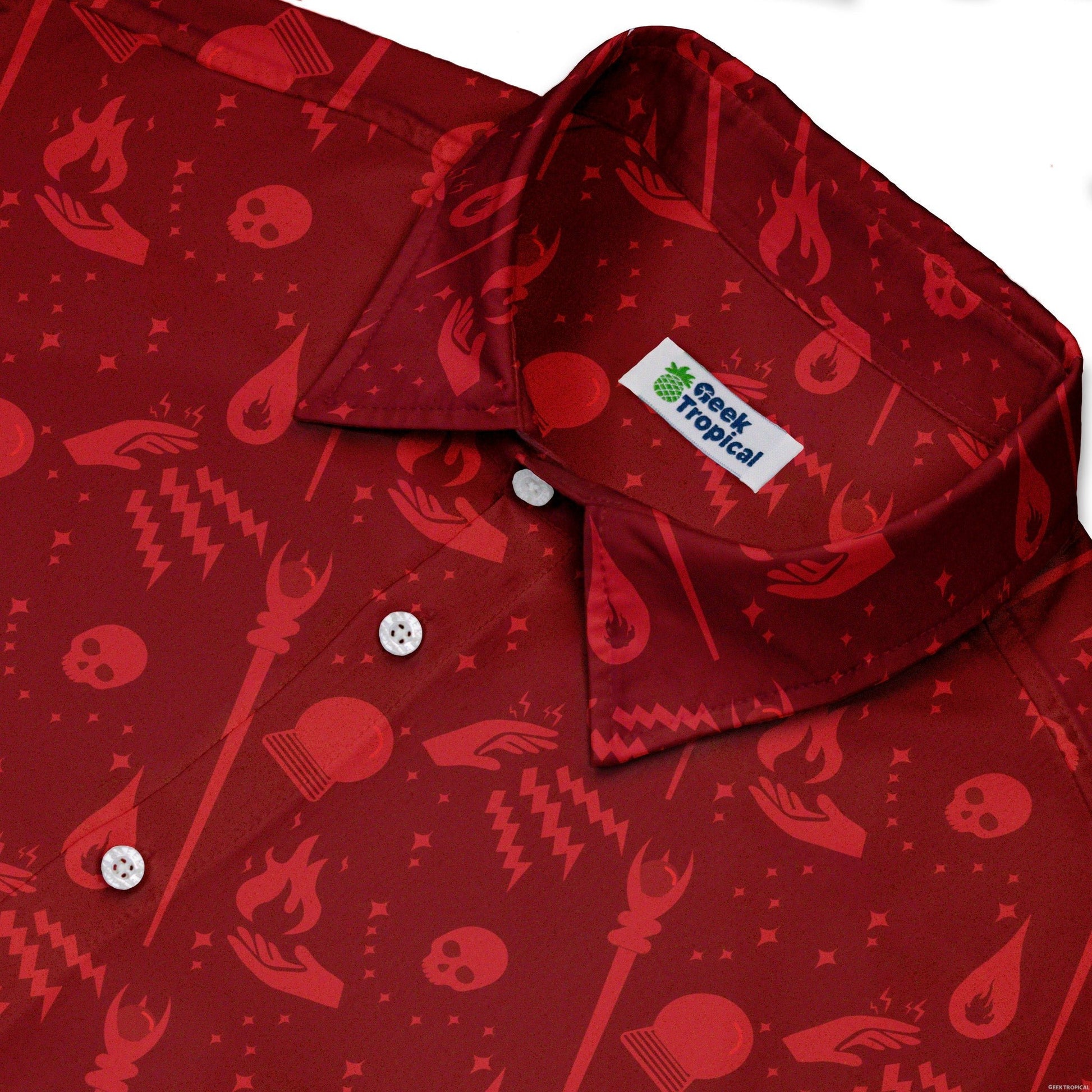 Dnd Sorcerer Class Button Up Shirt - adult sizing - Design by Heather Davenport - dnd & rpg print