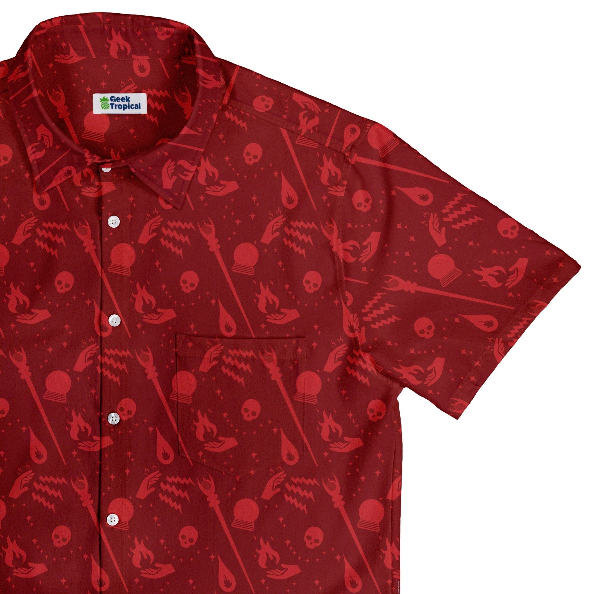 Dnd Sorcerer Class Button Up Shirt - adult sizing - Design by Heather Davenport - dnd & rpg print