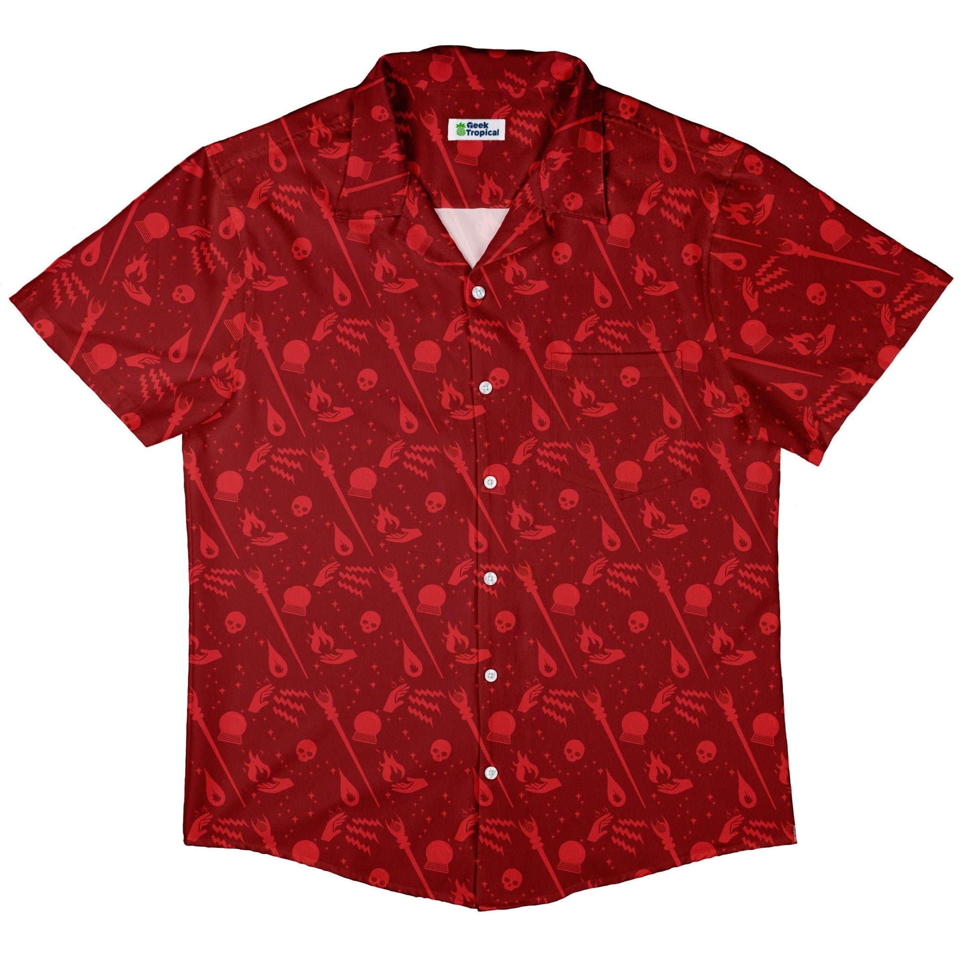 Dnd Sorcerer Class Button Up Shirt - adult sizing - Design by Heather Davenport - dnd & rpg print