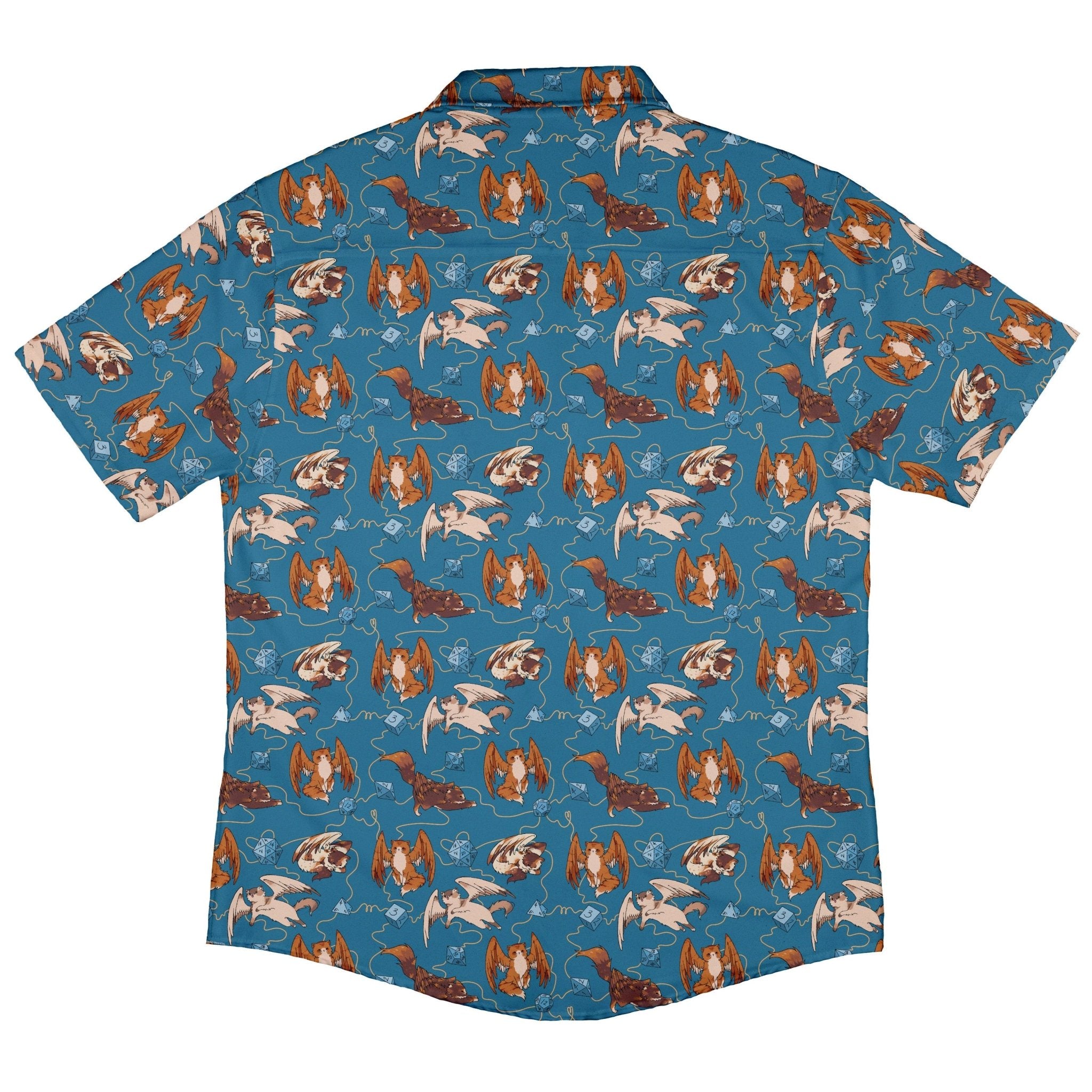 Dnd Tressym Familiars Button Up Shirt - adult sizing - Design by Ardi Tong - dnd & rpg print