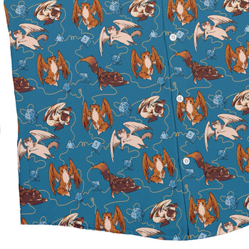 Dnd Tressym Familiars Button Up Shirt - adult sizing - Design by Ardi Tong - dnd & rpg print