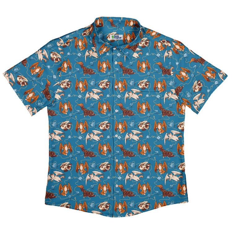 Dnd Tressym Familiars Button Up Shirt - adult sizing - Design by Ardi Tong - dnd & rpg print