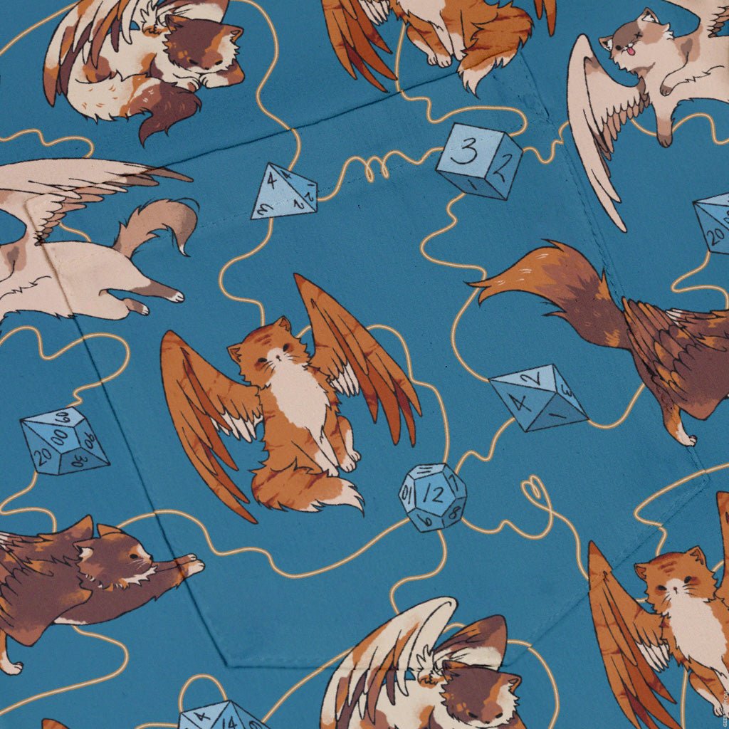 Dnd Tressym Familiars Button Up Shirt - adult sizing - Design by Ardi Tong - dnd & rpg print