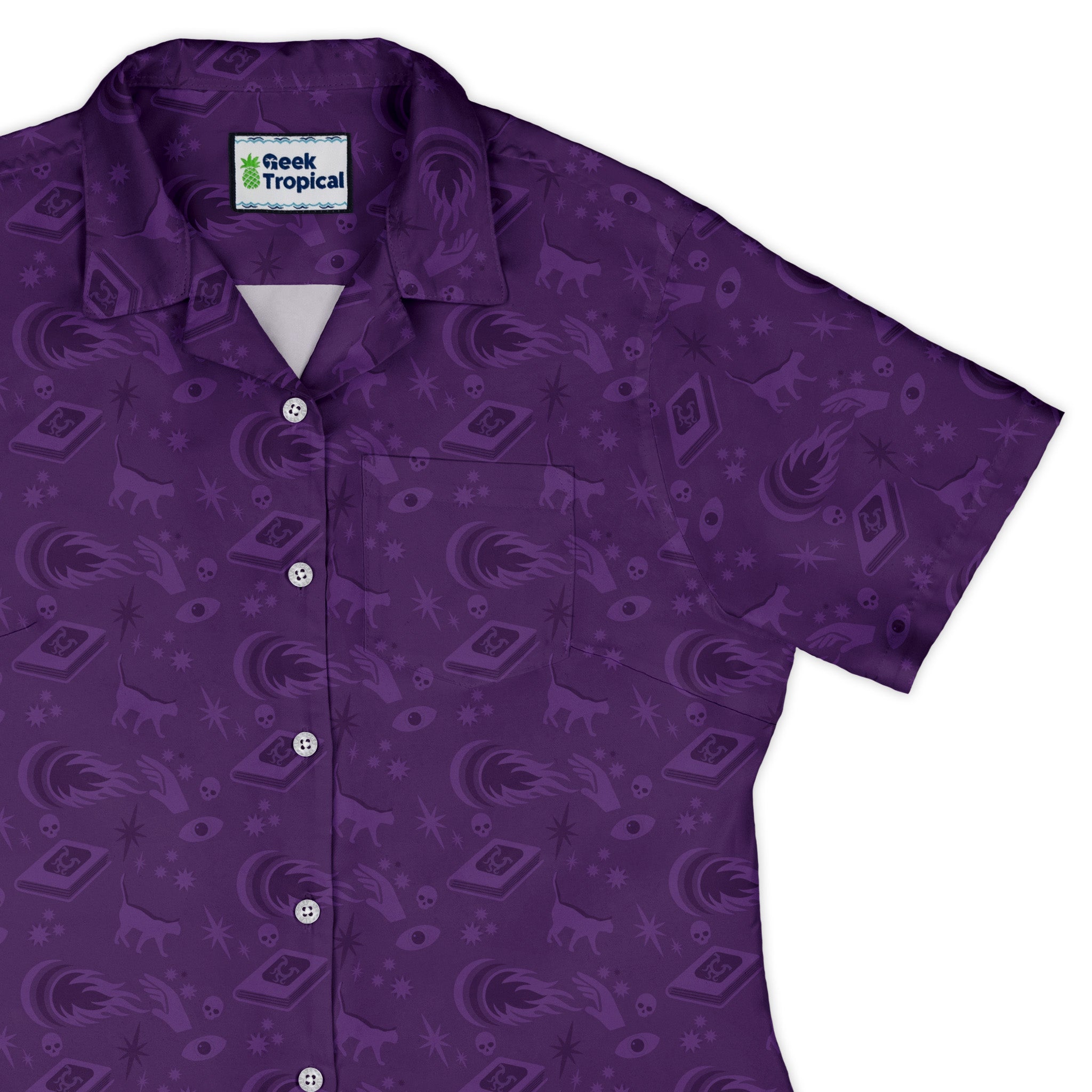 Dnd Warlock Class Curvy Button Up Shirt Geek Nerd Design by Heather Davenport dnd & rpg print Dnd Classes