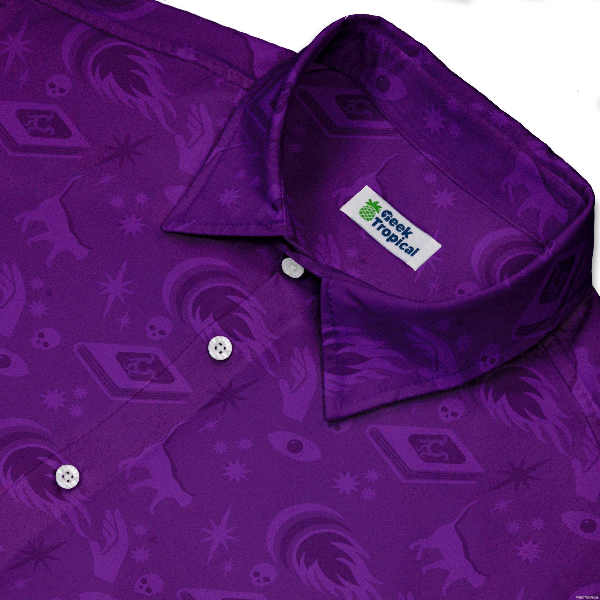 Dnd Warlock Class Button Up Shirt - adult sizing - Design by Heather Davenport - dnd & rpg print