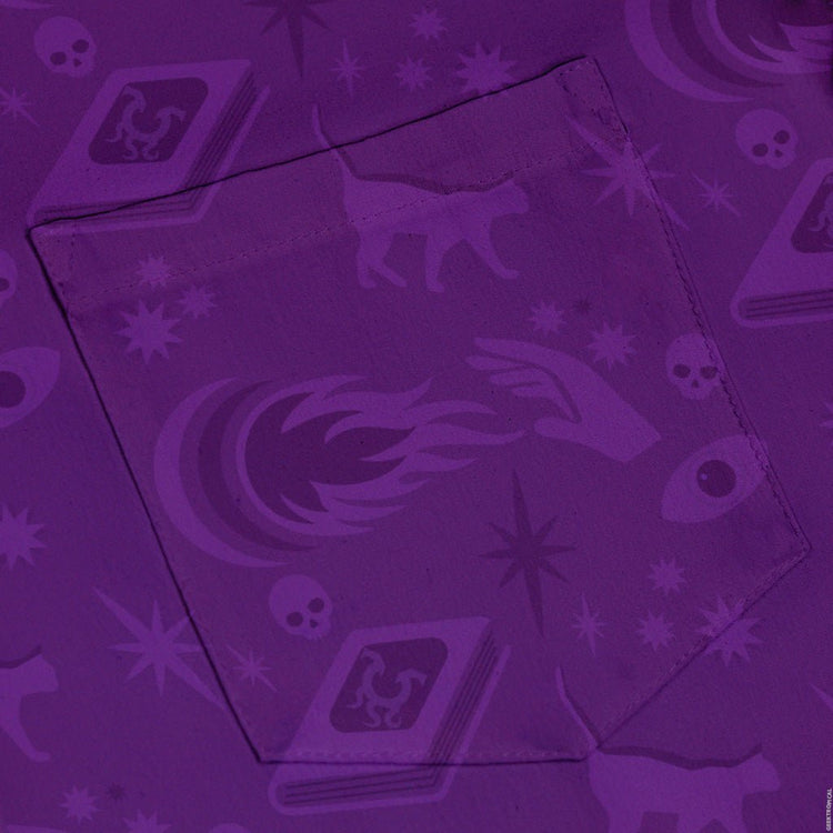 Dnd Warlock Class Button Up Shirt - adult sizing - Design by Heather Davenport - dnd & rpg print