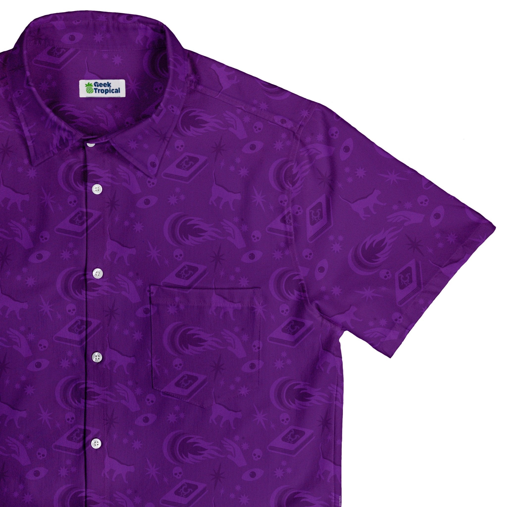 Dnd Warlock Class Button Up Shirt - adult sizing - Design by Heather Davenport - dnd & rpg print