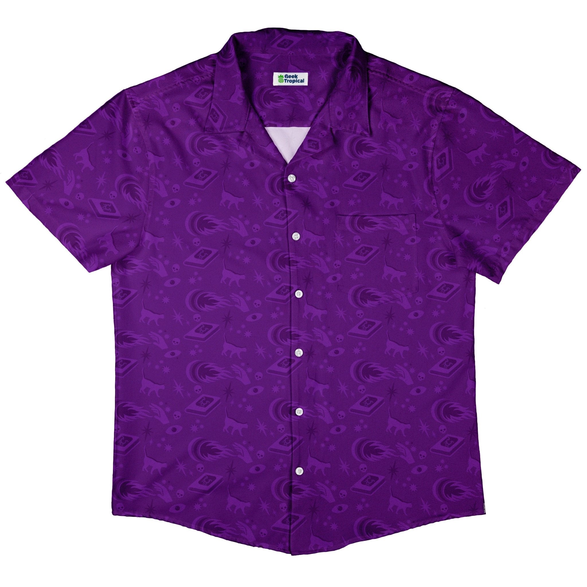 Dnd Warlock Class Button Up Shirt - adult sizing - Design by Heather Davenport - dnd & rpg print