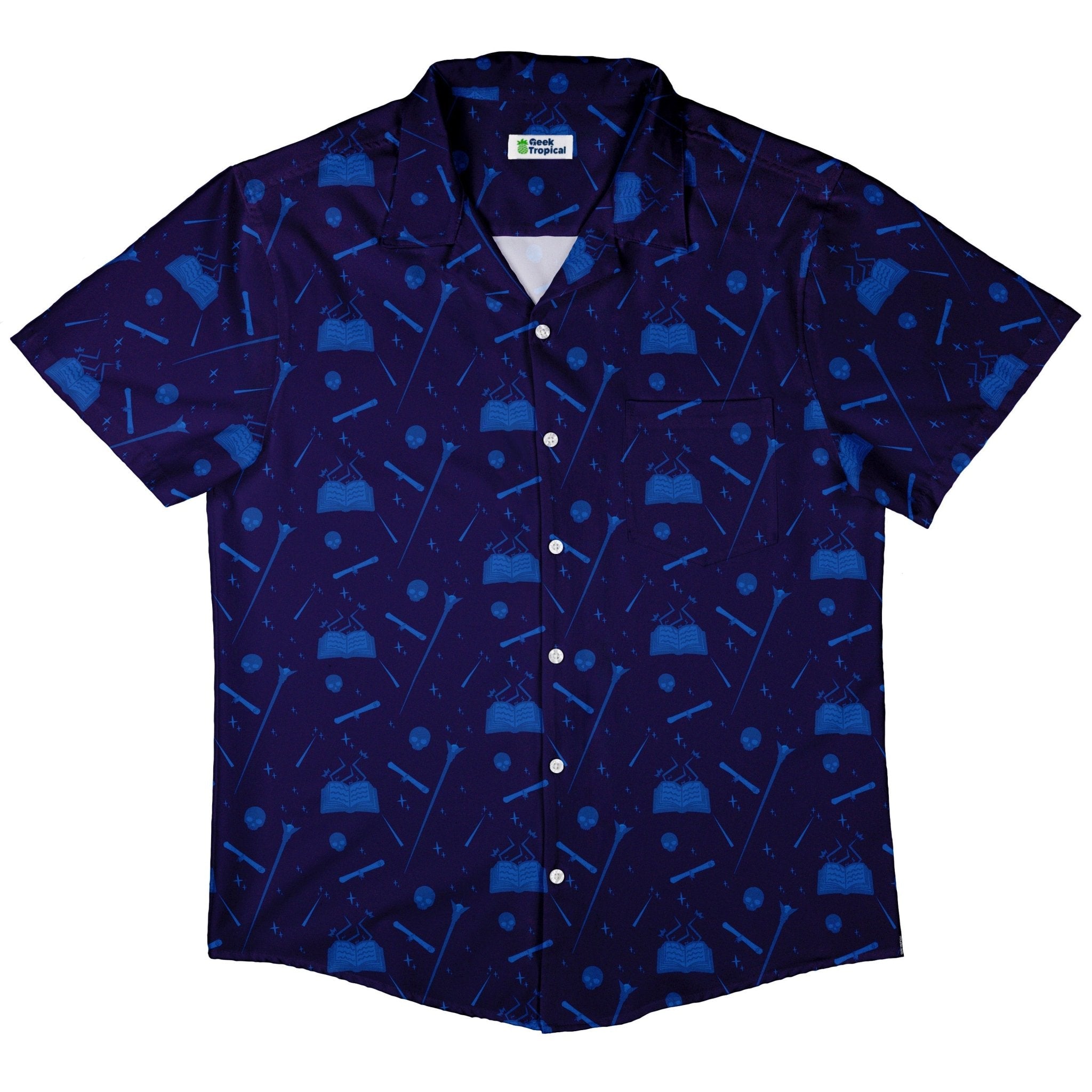 Dnd Wizard Class Button Up Shirt - adult sizing - Design by Heather Davenport - dnd & rpg print