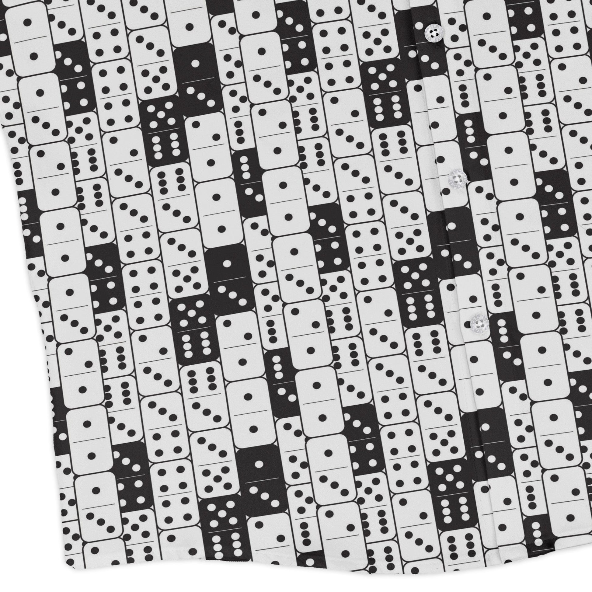 Dominos Long Sleeve Button Up Shirt Geek Nerd adult sizing board game print Design by Heather Davenport