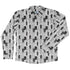 Dominos Long Sleeve Button Up Shirt Geek Nerd adult sizing board game print Design by Heather Davenport