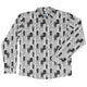 Dominos Long Sleeve Button Up Shirt Geek Nerd adult sizing board game print Design by Heather Davenport