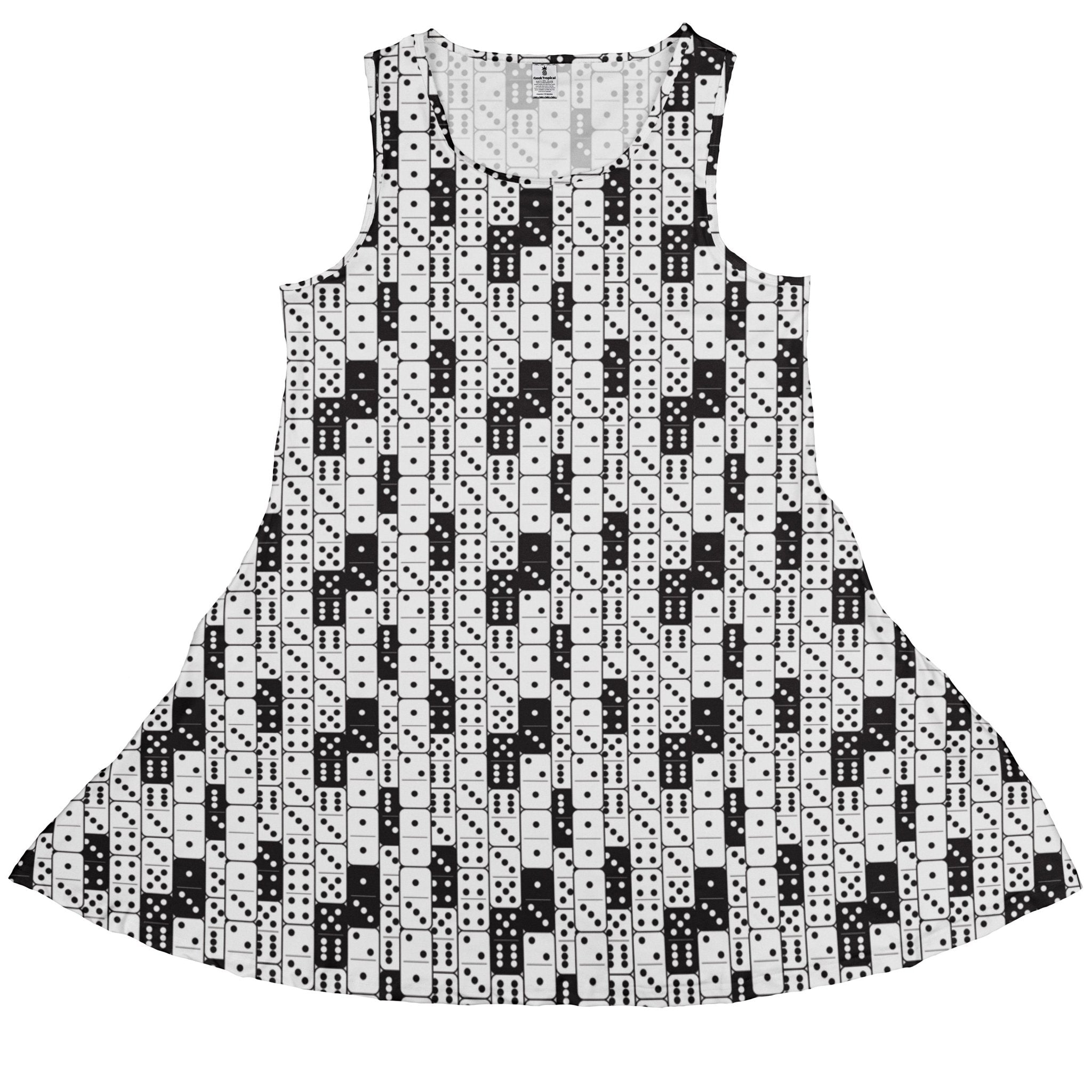 Dominos Dress Geek Nerd board game print Design by Heather Davenport lx - C
