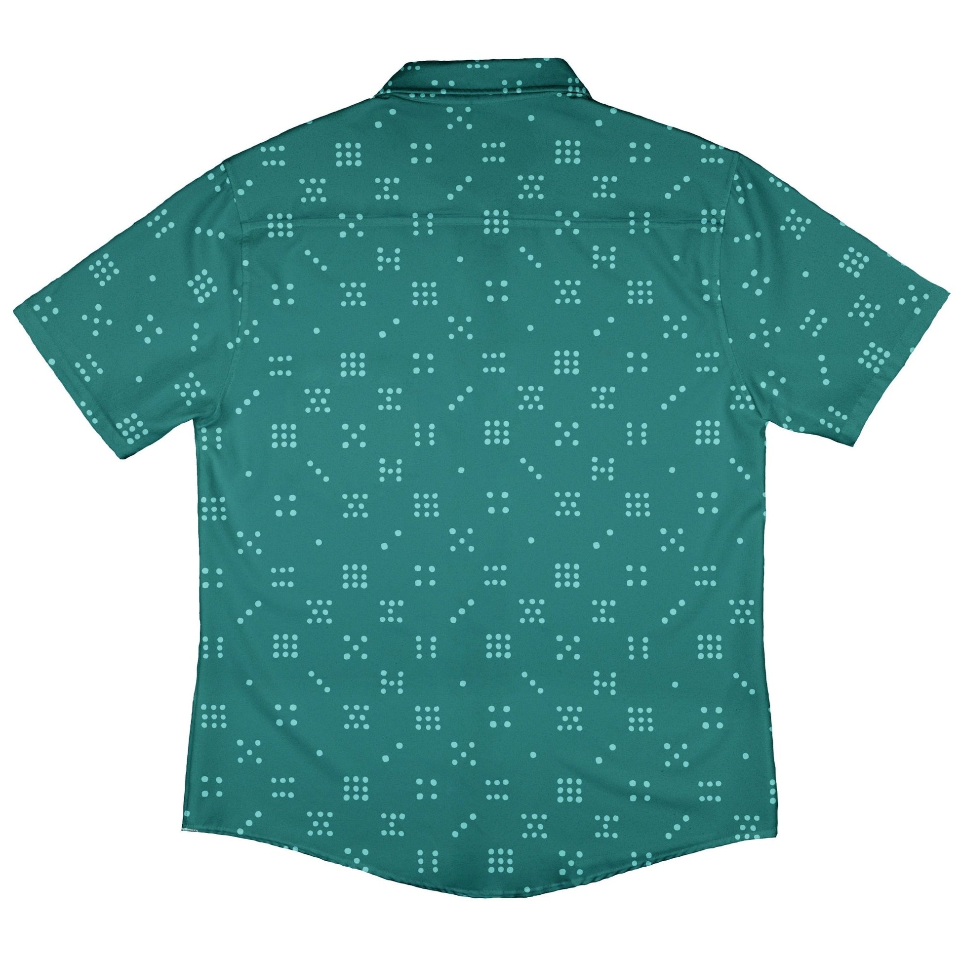 Dominos Minimalist Button Up Shirt Geek Nerd adult sizing board game print Design by Zirkus Design