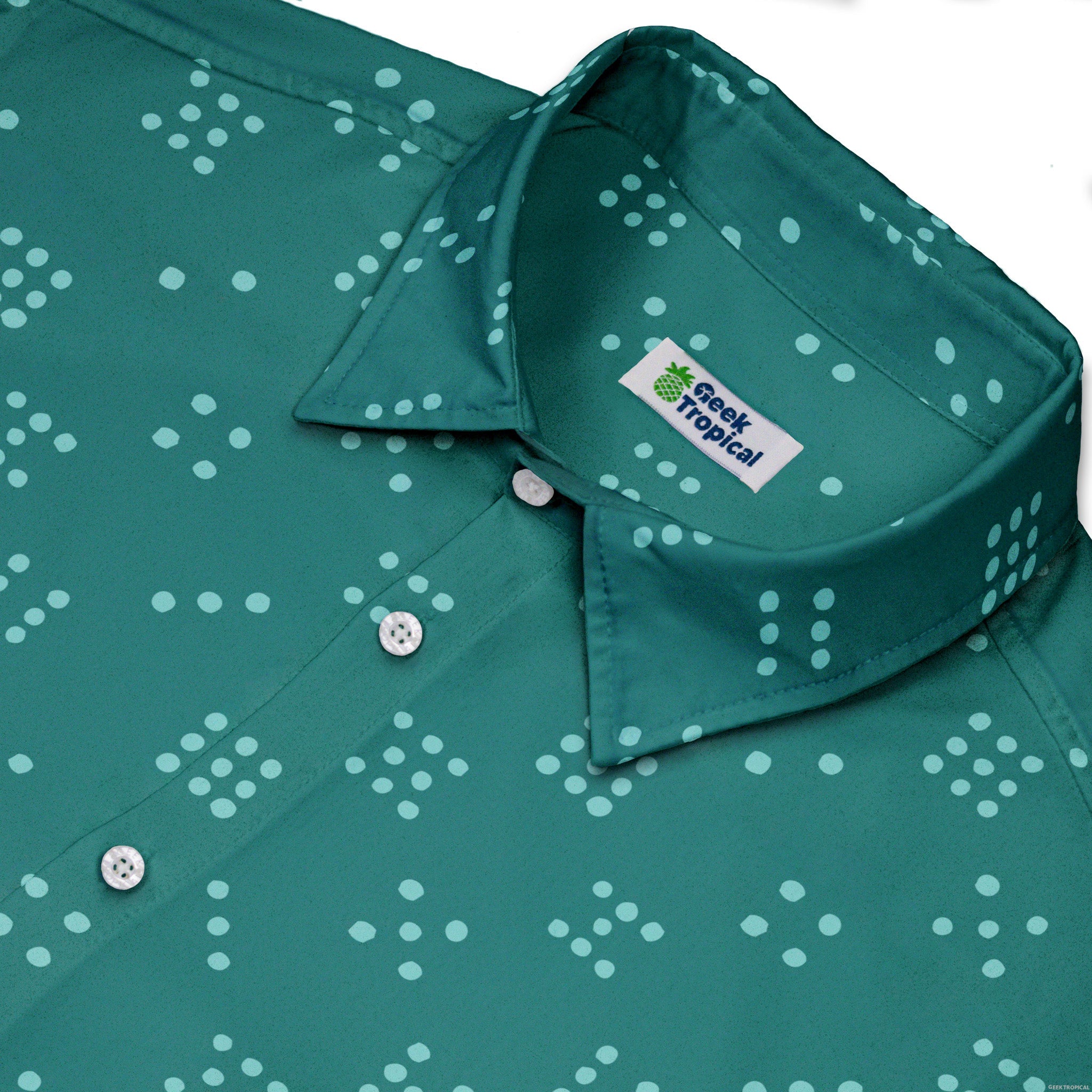 Dominos Minimalist Button Up Shirt Geek Nerd adult sizing board game print Design by Zirkus Design