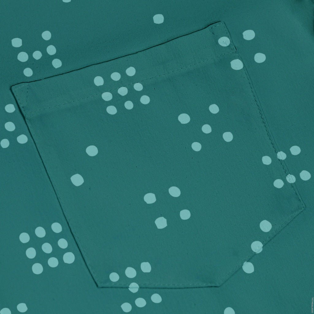 Dominos Minimalist Button Up Shirt Geek Nerd adult sizing board game print Design by Zirkus Design