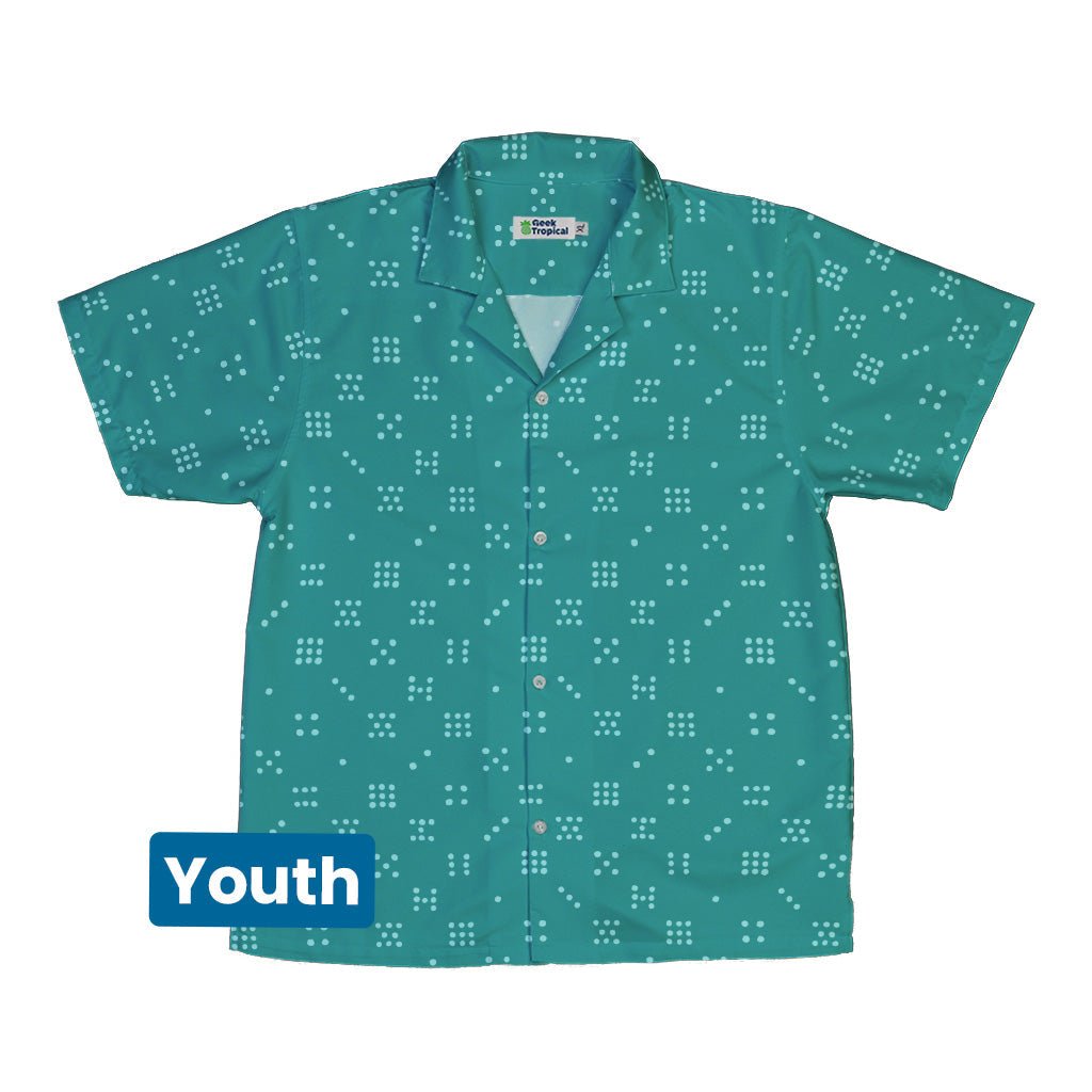 Dominos Minimalist Youth Hawaiian Shirt Geek Nerd board game print Design by Zirkus Design q225