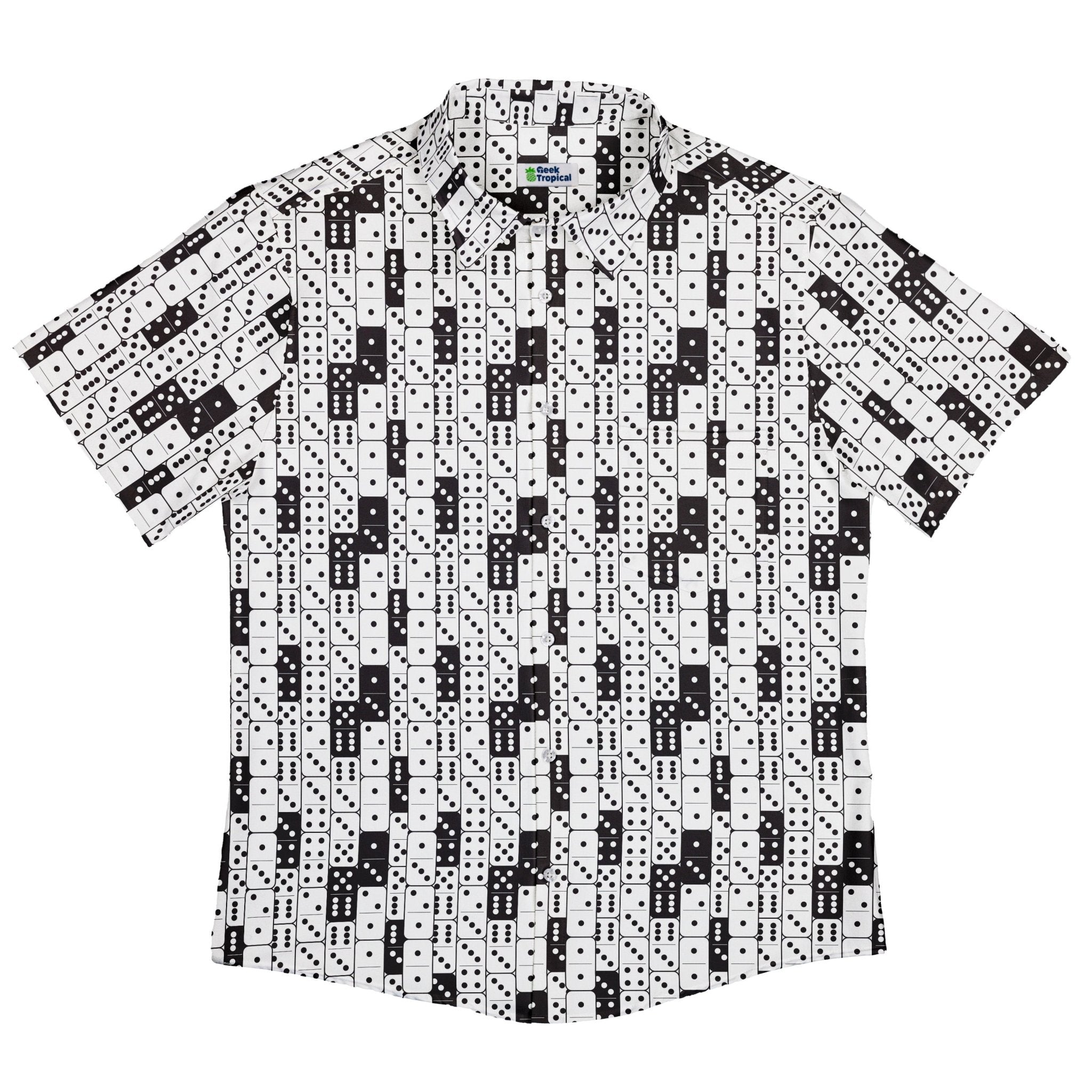 Dominos Button Up Shirt - adult sizing - board game print - Design by Heather Davenport