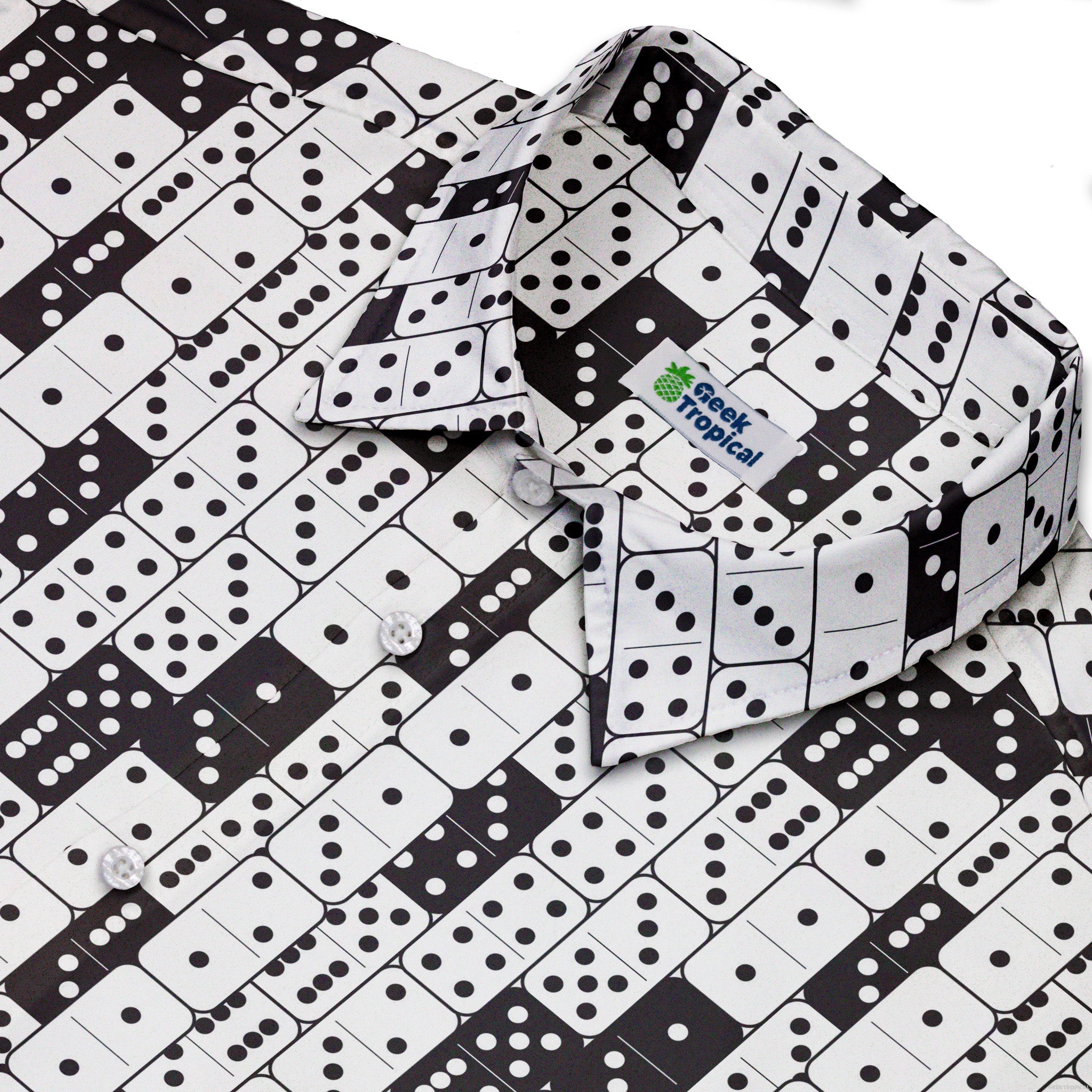 Dominos Button Up Shirt - adult sizing - board game print - Design by Heather Davenport