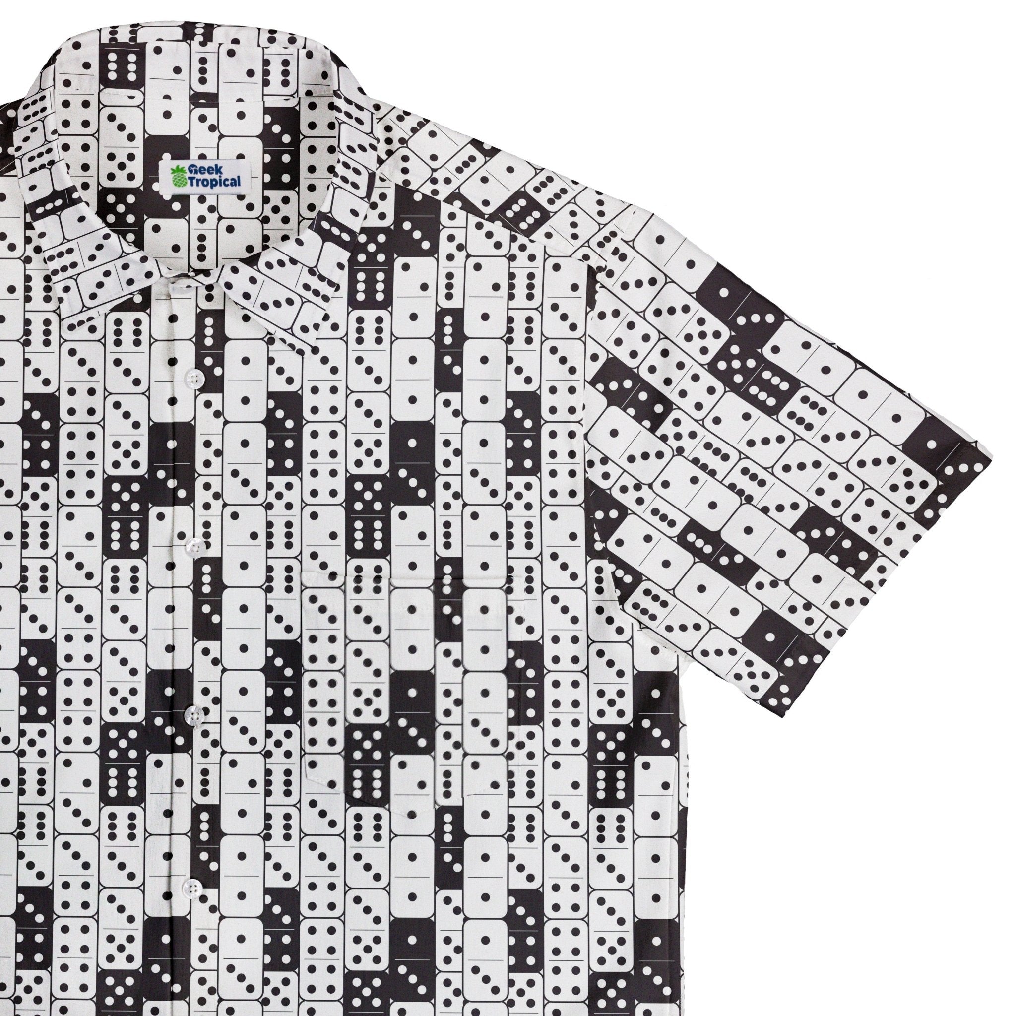 Dominos Button Up Shirt - adult sizing - board game print - Design by Heather Davenport