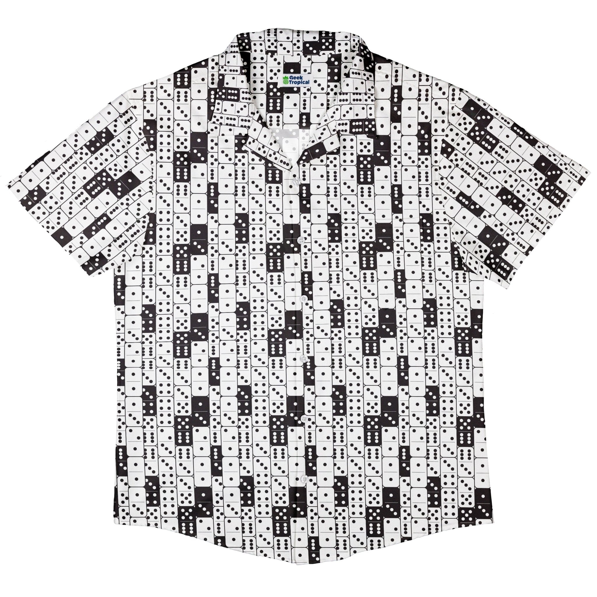 Dominos Button Up Shirt - adult sizing - board game print - Design by Heather Davenport