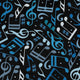 Dotted Blue Musical Notes Black Long Sleeve Button Up Shirt Geek Nerd adult sizing FLOW DESC WRITING lifestyle photo