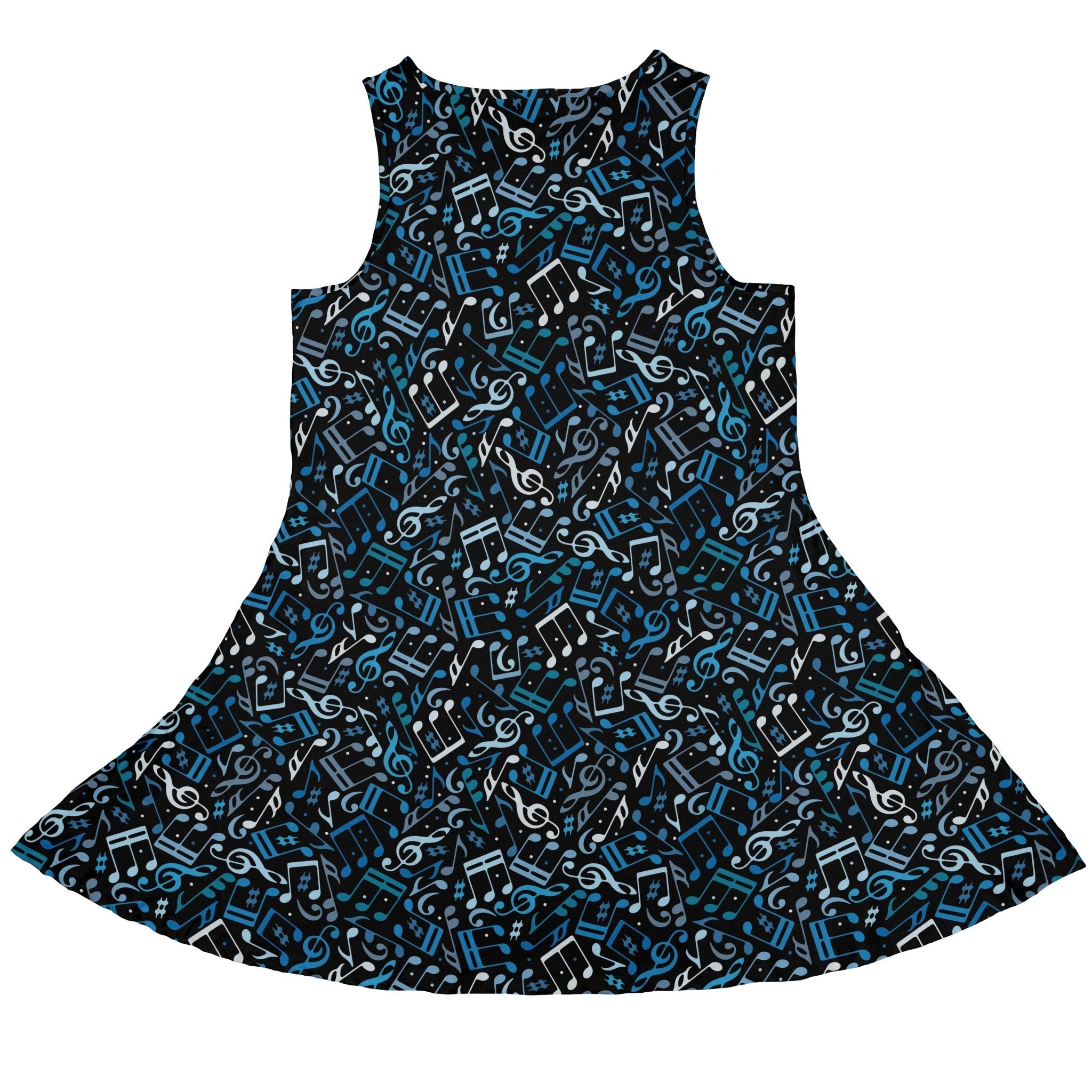 Dotted Blue Musical Notes Black Dress Geek Nerd lifestyle photo lx - C music print