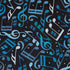 Dotted Blue Musical Notes Black Button Up Shirt - adult sizing - music print -