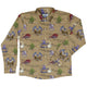 Dragon Bookworm Long Sleeve Button Up Shirt Geek Nerd adult sizing Book Prints Design by Amy Brown