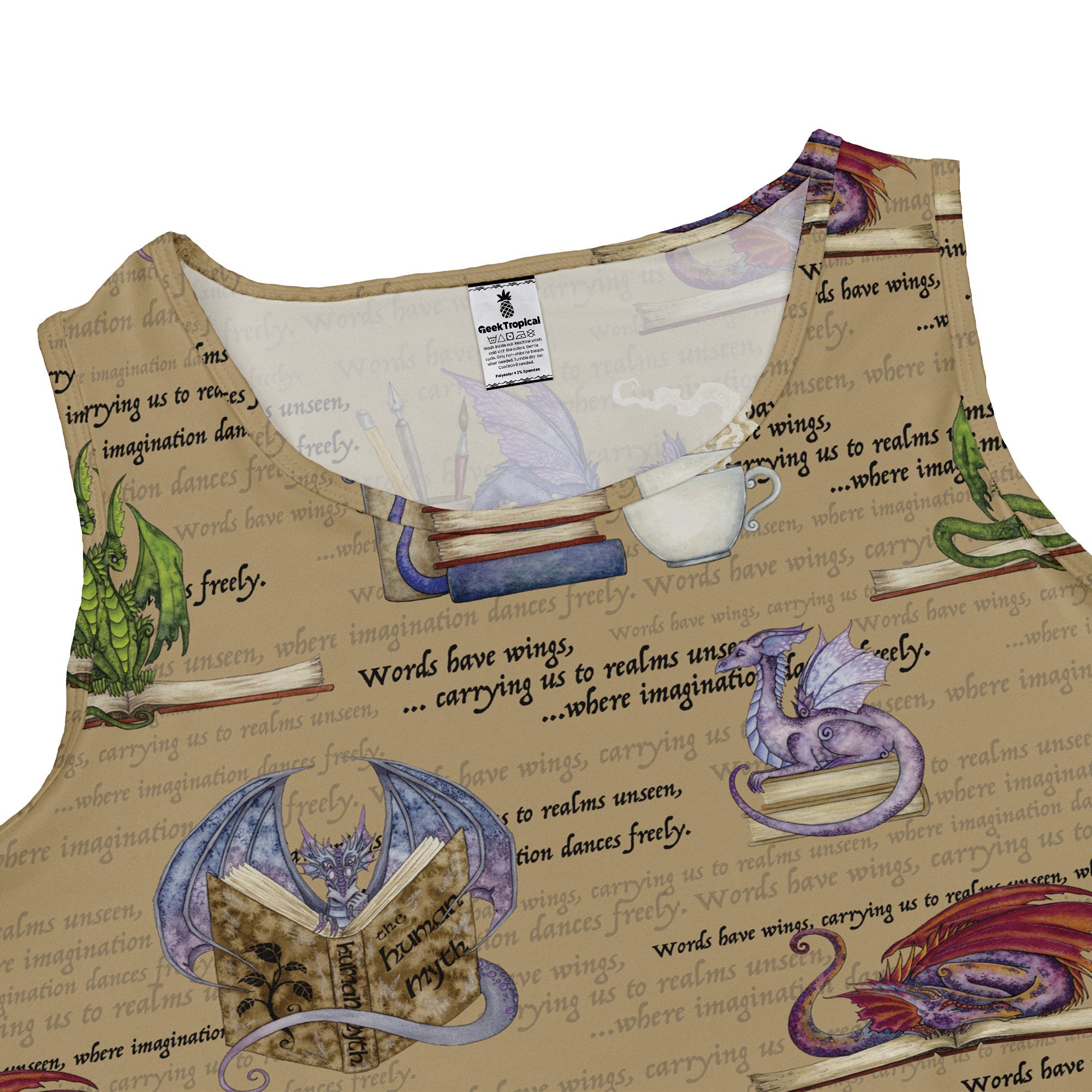 Dragon Bookworm Dress Geek Nerd Book Prints Design by Amy Brown Fantasy Prints