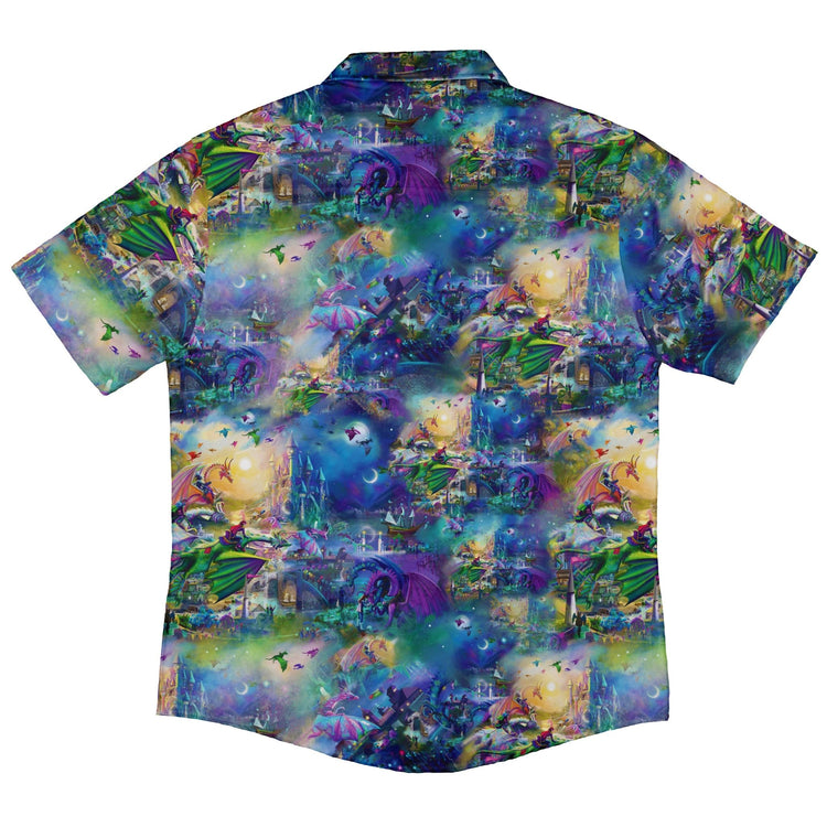 Dragon Chase Button Up Shirt - adult sizing - Animal Patterns - Designed by Rose Khan