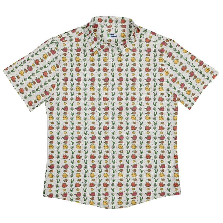 Dragon Fruit Seed Button Up Shirt Geek Nerd adult sizing anime Design by Ardi Tong