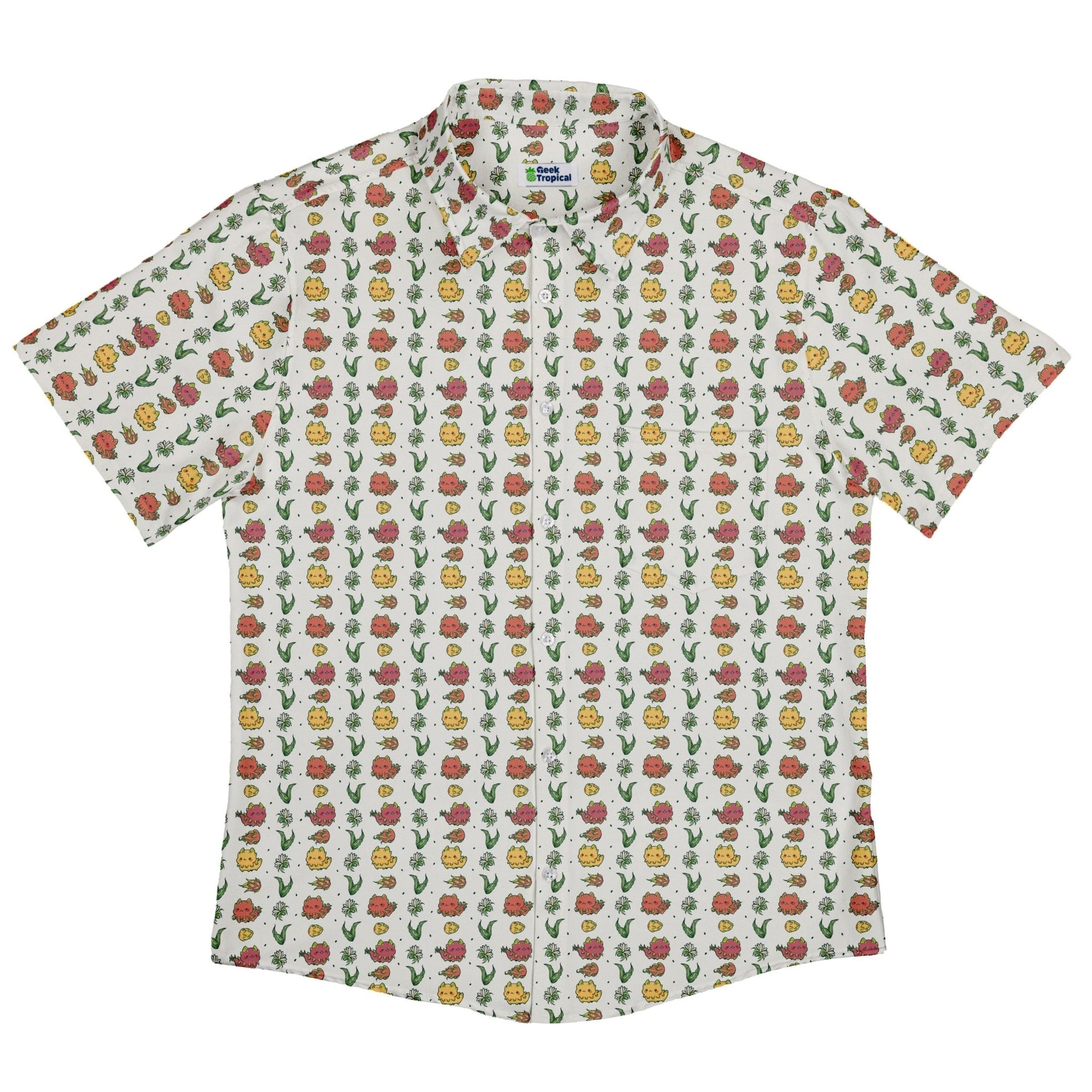 Dragon Fruit Seed Button Up Shirt Geek Nerd adult sizing anime Design by Ardi Tong