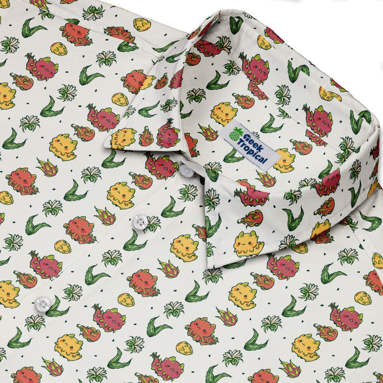 Dragon Fruit Seed Button Up Shirt Geek Nerd adult sizing anime Design by Ardi Tong