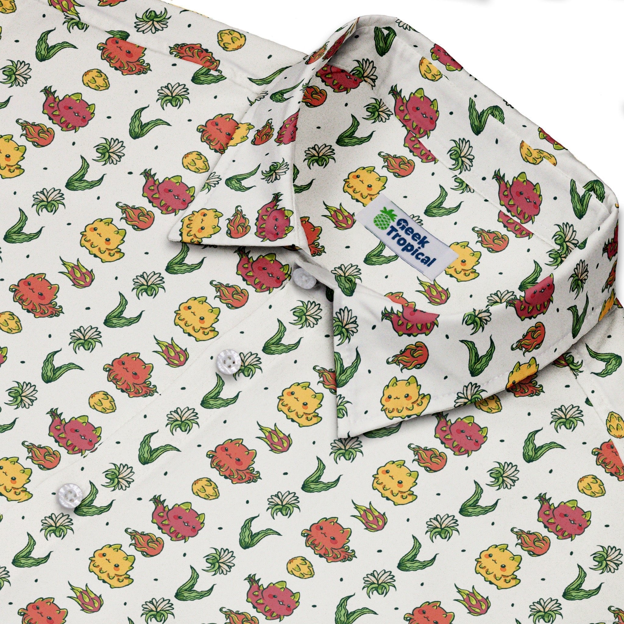 Dragon Fruit Seed Button Up Shirt Geek Nerd adult sizing anime Design by Ardi Tong