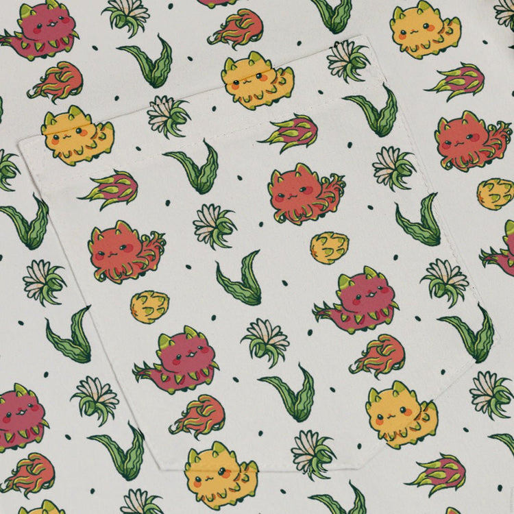 Dragon Fruit Seed Button Up Shirt Geek Nerd adult sizing anime Design by Ardi Tong