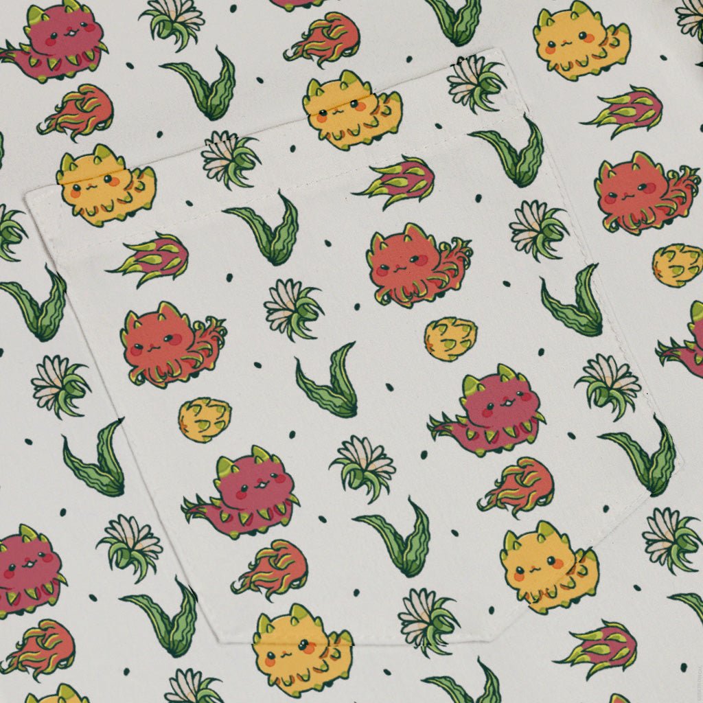 Dragon Fruit Seed Button Up Shirt Geek Nerd adult sizing anime Design by Ardi Tong