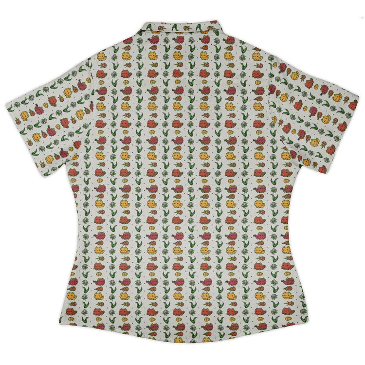 Dragon Fruit Seed Curvy Button Up Shirt Geek Nerd anime Design by Ardi Tong q225