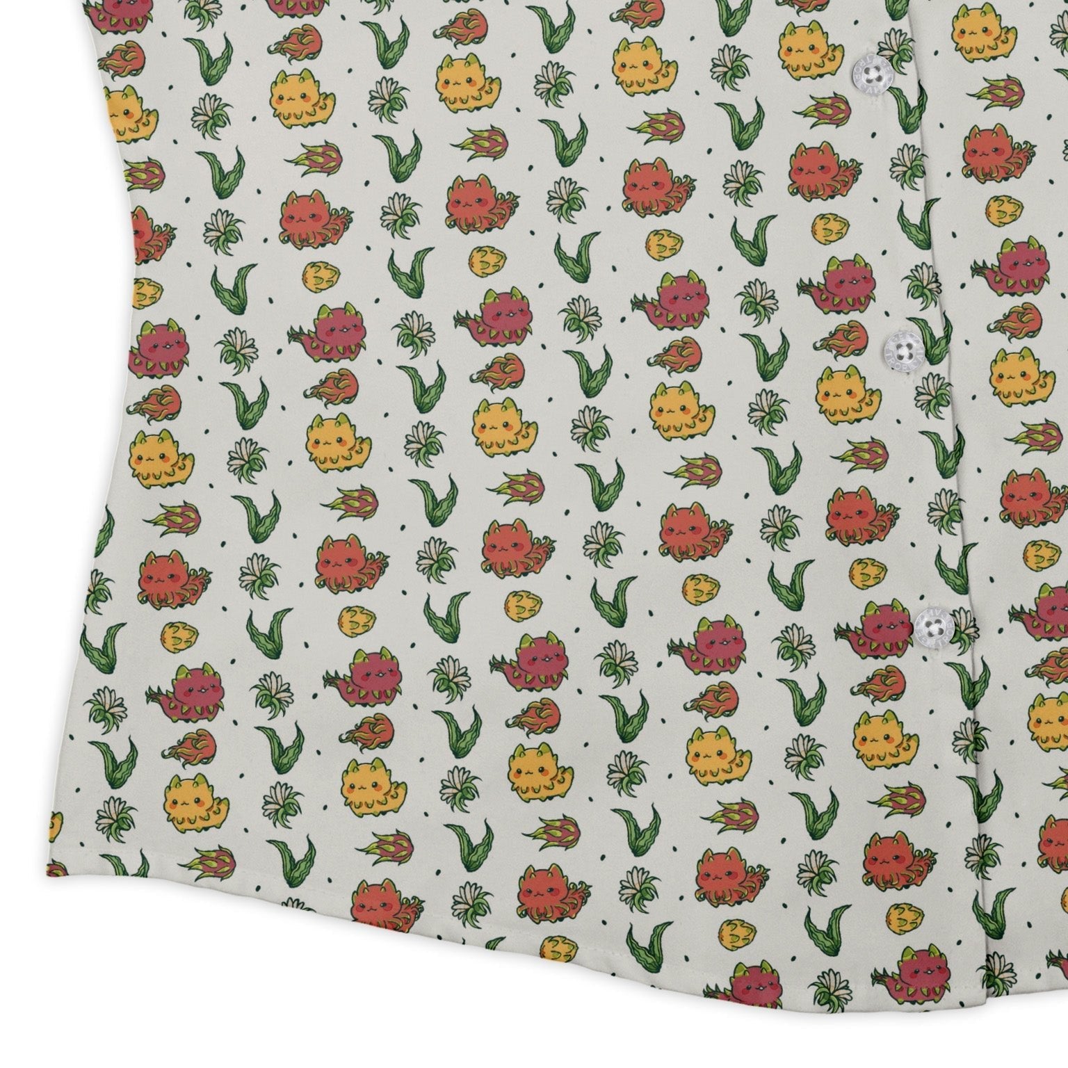 Dragon Fruit Seed Curvy Button Up Shirt Geek Nerd anime Design by Ardi Tong q225