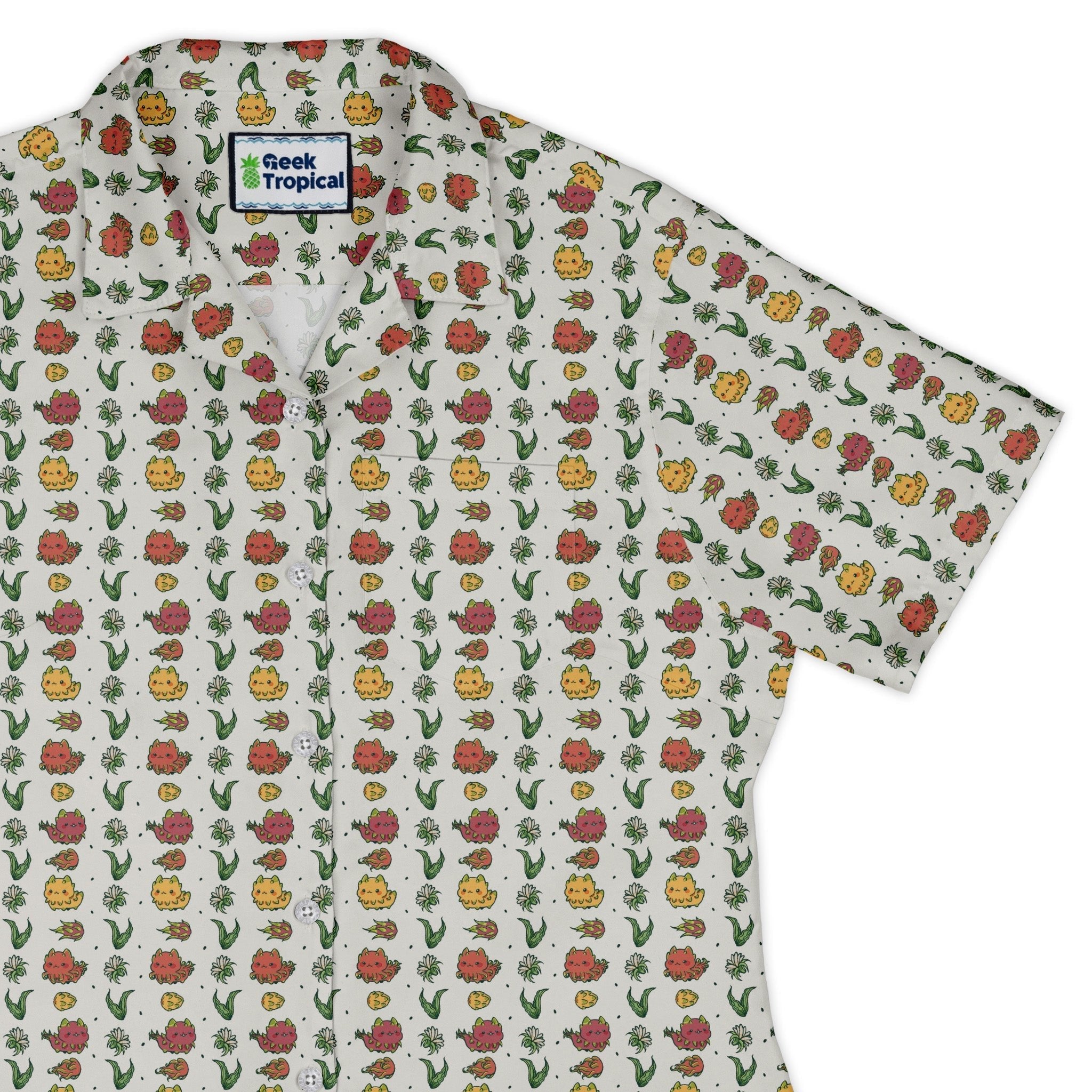 Dragon Fruit Seed Curvy Button Up Shirt Geek Nerd anime Design by Ardi Tong q225