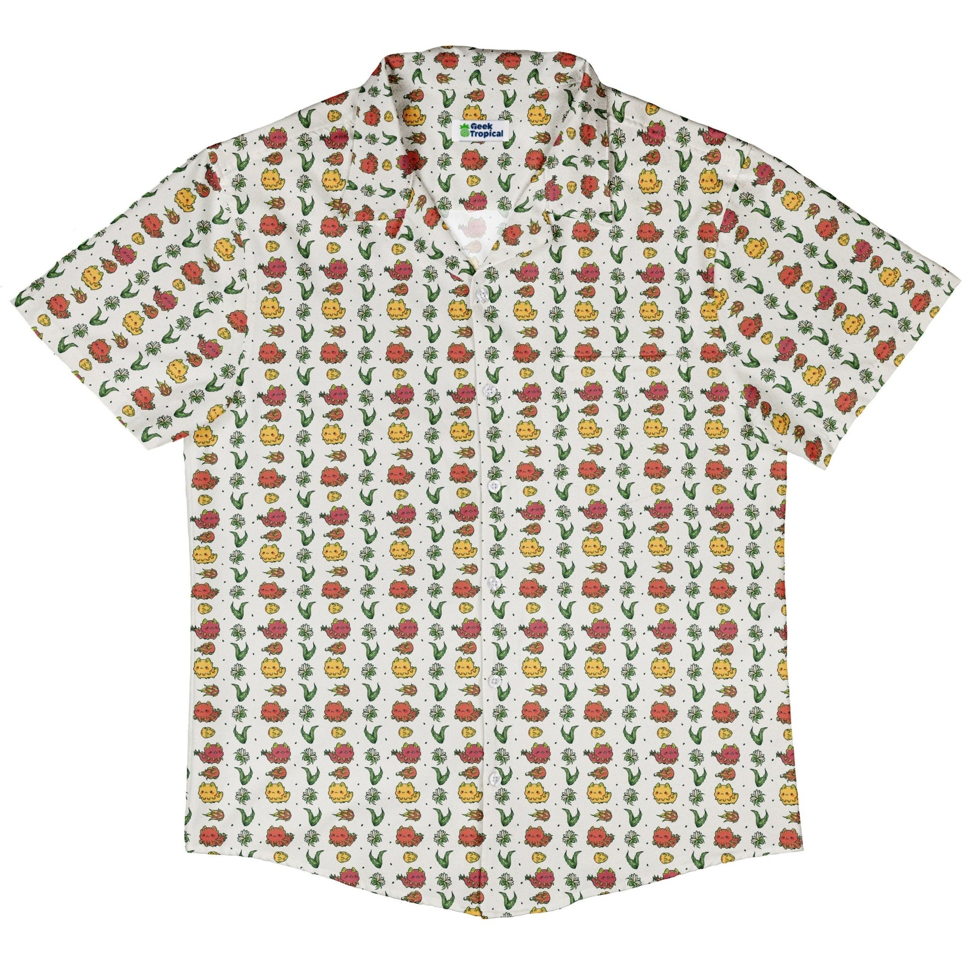 Dragon Fruit Seed Button Up Shirt Geek Nerd adult sizing anime Design by Ardi Tong